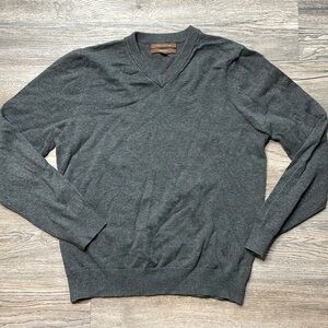 Merona Mens Charcoal Grey V Neck Pima Cotton Sweater, size medium